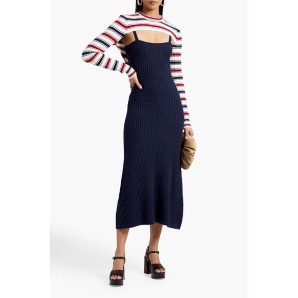 Rosie Assoulin Sweaters - Rosie assoulin thousand in one way wool sweater dress Navy